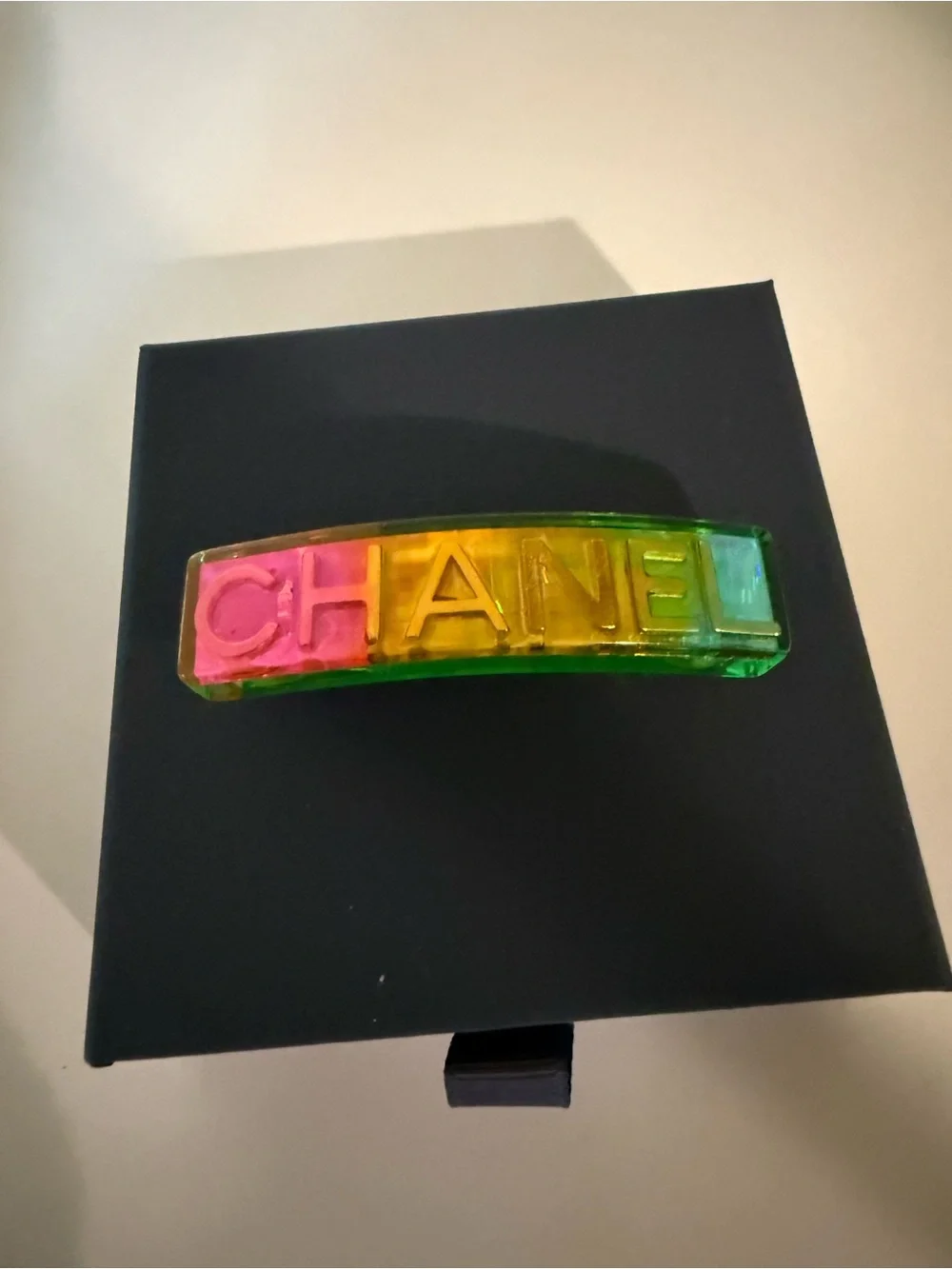 Vintage 1997 CHANEL 97P Multicolor Lucite Logo Hair Barrette – Made in France